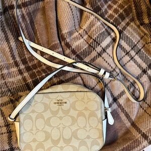 Coach Beige and White Crossbody Bag